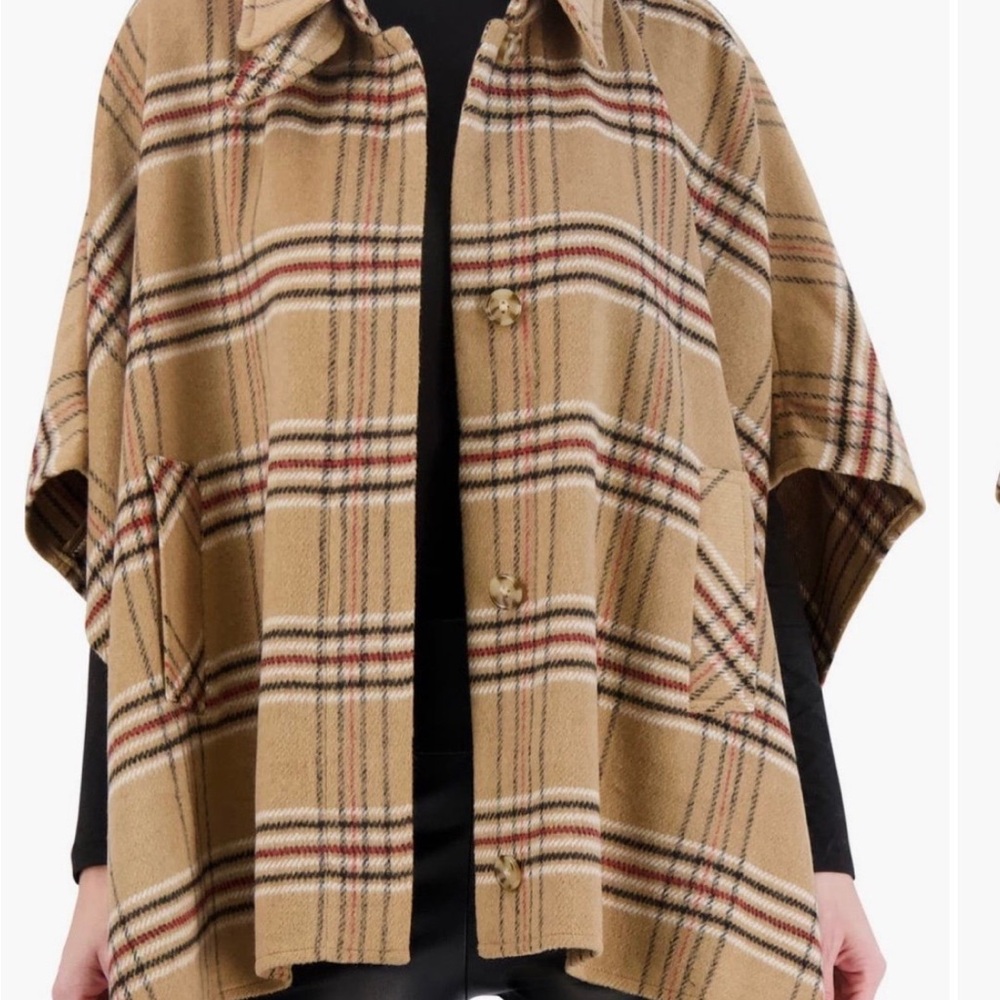 Plaid Tan Cape for Women